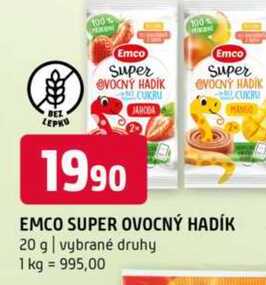 Emco super ovocný hadík 20 g vybrané druhy 