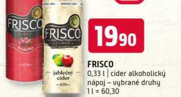 Frisco 0,33l cider alkoholický nápoj vybrané druhy