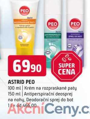 Astrid peo 100 ml Krém na rozpraskané paty 150 ml Antiperspiračni deosprej na nohy, Deodoračni sprej do bot 