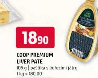 Coop premium liver pate 105 g paštika s kuřecími játry 
