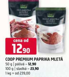 Coop premium paprika mletá 50 g palivá 100 g sladká