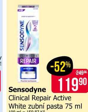Sensodyne Clinical Repair Active White zubní pasta 75 ml 