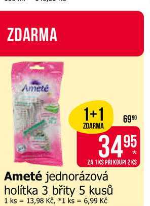 Ameté jednorázová holítka 3 břity 5 kusů 