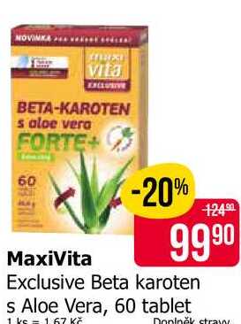 MaxiVita Exclusive Beta karoten s Aloe Vera, 60 tablet 