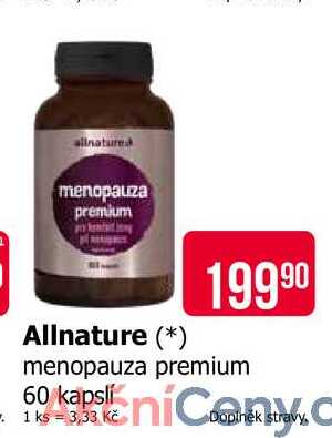 Allnature menopauza premium 60 kapslí 