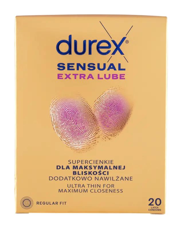 Durex Kondomy Sensual Extra Lube, 20 ks