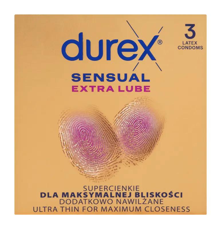 Durex Kondomy Sensual Extra Lube, 3 ks