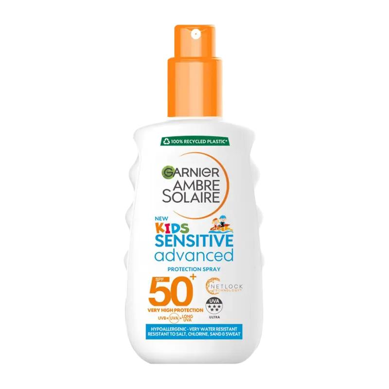 Garnier Dětský sprej na opalování Ambre Solaire Sensitive Kids SPF50+, 150 ml