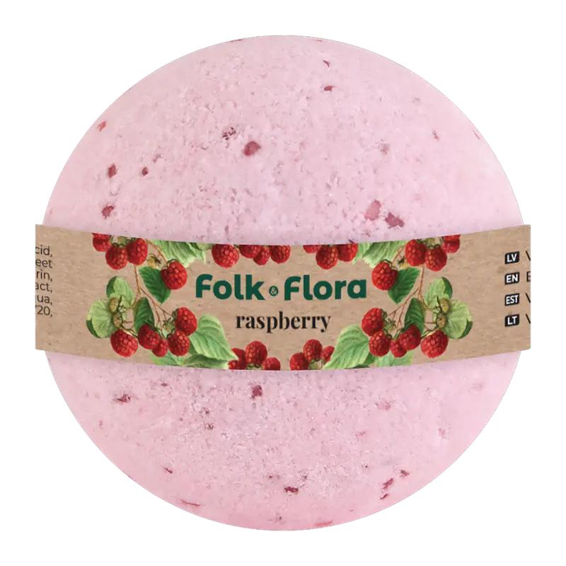 Folk&Flora Bomba do koupele Malina, 130 g