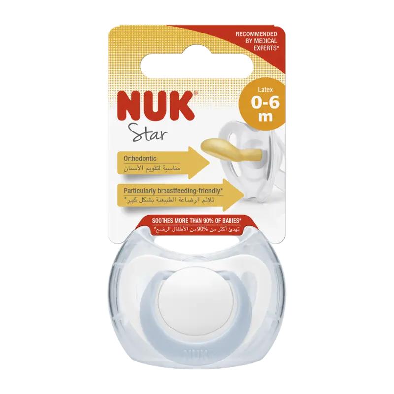 NUK Dudlík Star latex 0-6 měsíců, různé druhy, 1 ks