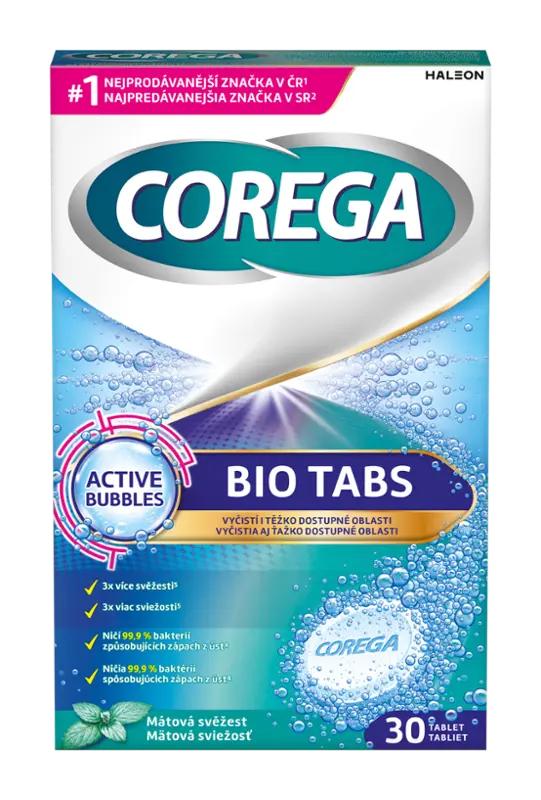 Corega Čistící tablety na zubní náhrady Bio Tabs, 30 ks