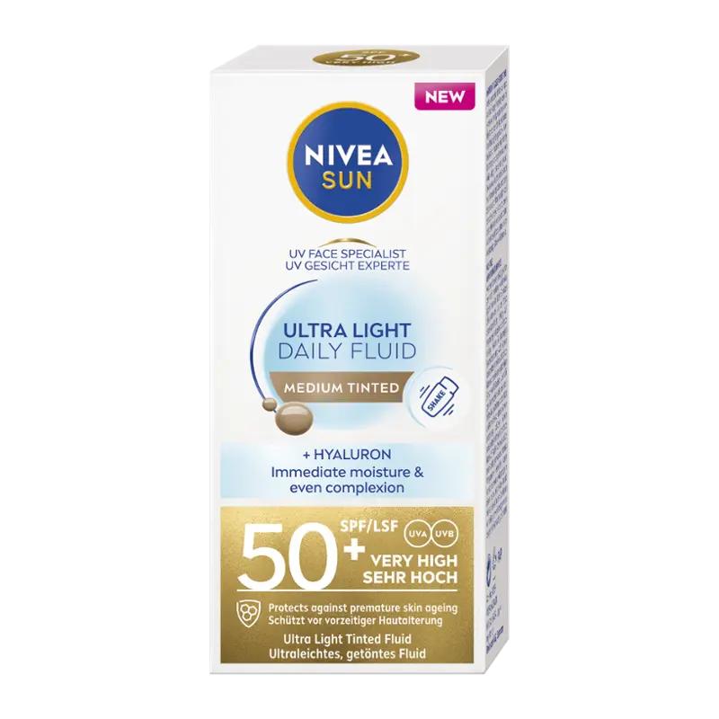 NIVEA Tónovací krém na opalovaní Invisible střední SPF 50+, 40 ml