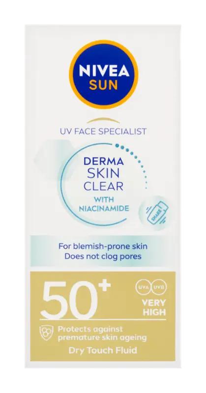 NIVEA Pleťový krém na opalování Derma Skin Clear SPF50+, 40 ml