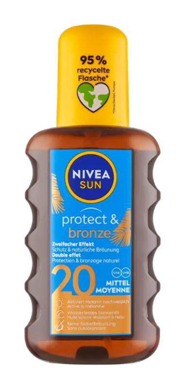 NIVEA Olej na opalování ve spreji Protect & Bronze SPF20, 200 ml