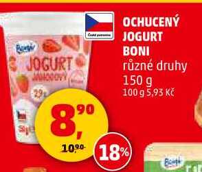 OCHUCENÝ JOGURT BONI různé druhy, 150 g 