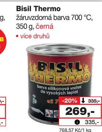 Bisil Thermo g, žáruvzdorná barva 700 °C, 350 g