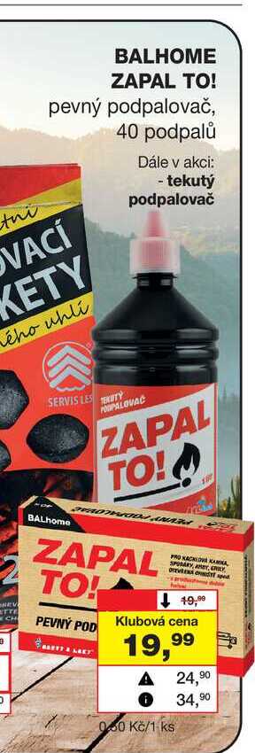 BALHOME ZAPAL TO! pevný podpalovač 40 podpalů 