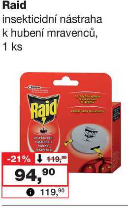 Raid insekticidní nástraha k hubení mravenců, 1 ks