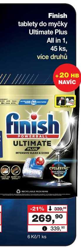 Finish tablety do myčky Ultimate Plus All in 1, 45 ks