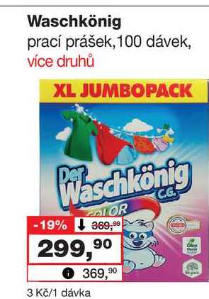 Waschkönig prací prášek, 100 dávek