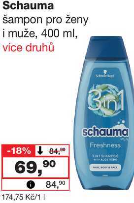 Schauma šampon pro ženy i muže, 400 ml
