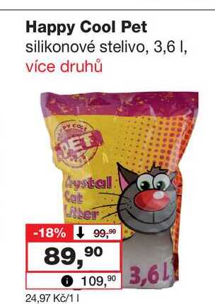 Happy Cool Pet silikonové stelivo, 3,6l