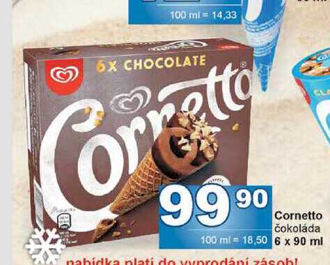 Cornetto čokoláda 6x90ml