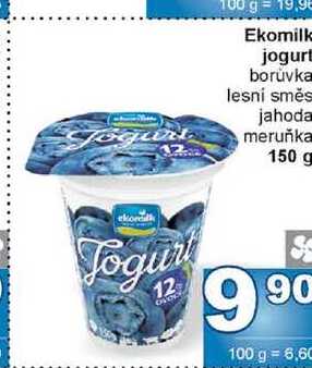 Ekomilk jogurt borůvka lesní směs jahoda meruňka 150 g 