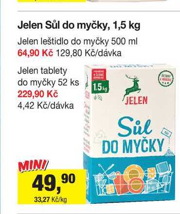 Jelen Sůl do myčky, 1,5 kg 
