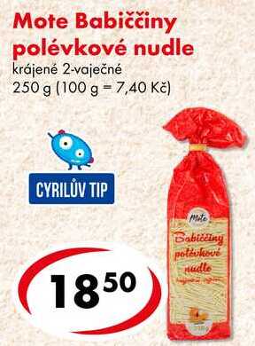 Mote Babiččiny polévkové nudle, 250 g