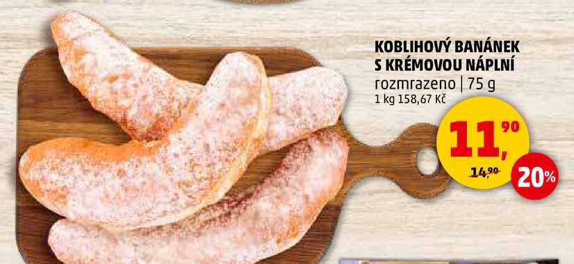 KOBLIHOVÝ BANÁNEK S KRÉMOVOU NÁPLNÍ rozmrazeno, 75 g 