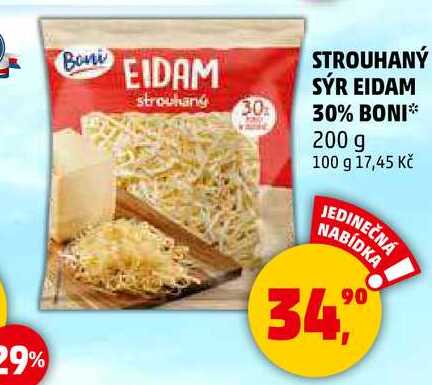 STROUHANÝ SÝR EIDAM 30% BONI, 200 g 
