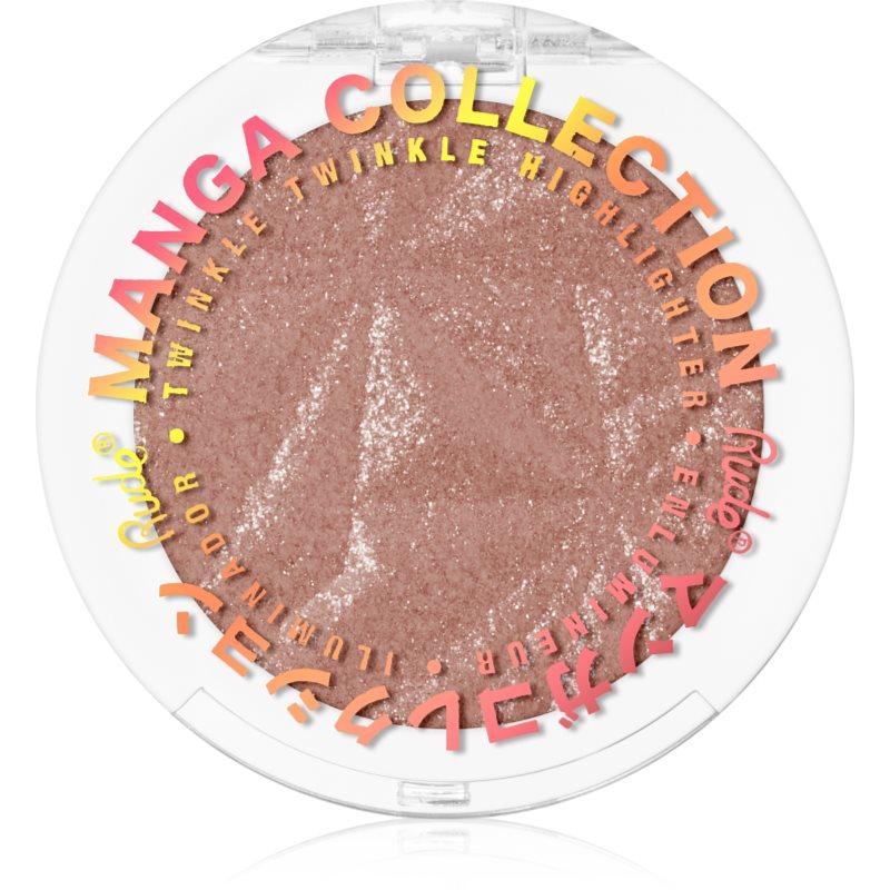 Rude Cosmetics Manga Collection Twinkle Twinkle Highlighter kompaktní pudrový rozjasňovač odstín Sawa-Chan's Heart 4 g