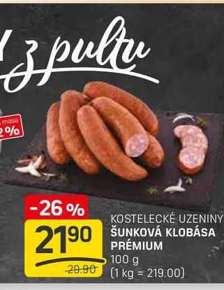 ŠUNKOVÁ KLOBÁSA PRÉMIUM 100g
