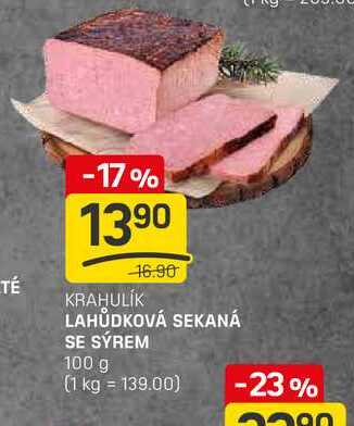 LAHŮDKOVÁ SEKANÁ SE SÝREM 100g