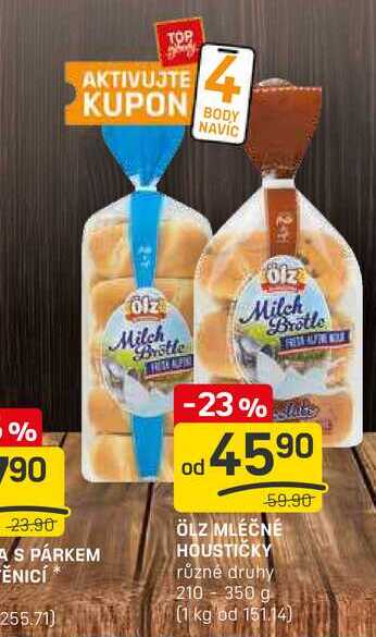 ÖLZ MLÉČNÉ HOUSTIČKY různé druhy 210- 350 g