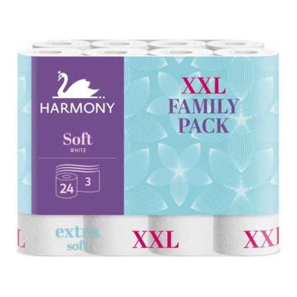 Harmony Toaletní papír Soft White XXL 3vrstvý, 24 rolí