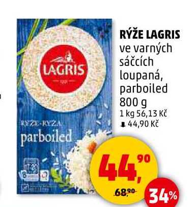 RÝŽE LAGRIS ve varných sáčcích loupaná, parboiled, 800 g 