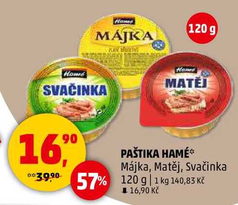 PAŠTIKA HAMÉ Májka, Matěj, Svačinka, 120g 