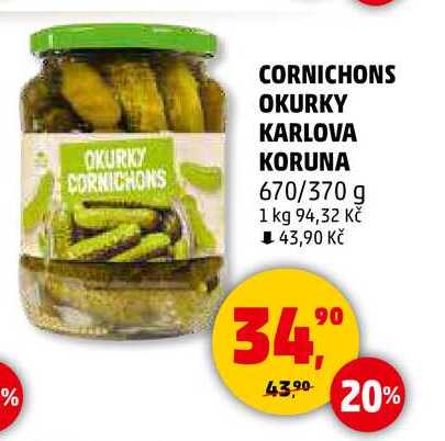 CORNICHONS OKURKY KARLOVA KORUNA, 670/370 g 