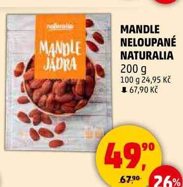 MANDLE NELOUPANÉ NATURALIA, 200 g  