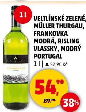 VELTLÍNSKÉ ZELENÉ MÜLLER THURGAU, 1 l 