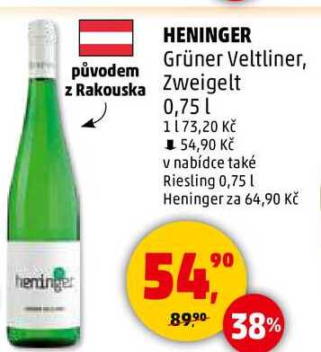 HENINGER Grüner Veltliner, 0,75 l 
