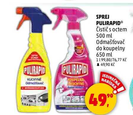 SPREJ PULIRAPID Čistič s octem, 500 ml  