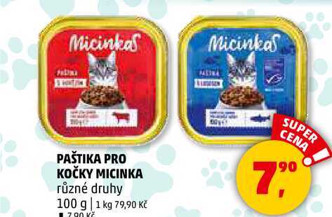 PAŠTIKA PRO KOČKY MICINKA různé druhy, 100 g  