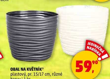 OBAL NA KVĚTNÍK plastový, pr. 15/17 cm, různé barvy, 1 ks