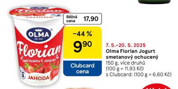 Olma Florian Jogurt smetanový ochucený, 150 g
