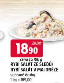 Rybí salát ze sledů rybí salát v majonéze 100g vybrané druhy 