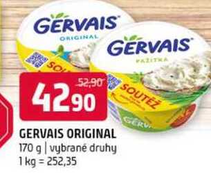 Gervais 170g, vybrané druhy