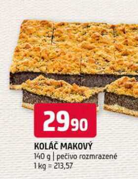 Koláč makový 140 g pečivo rozmrazené 